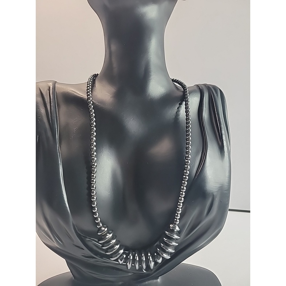 Vintage Gunmetal Gray Hematite Necklace Beaded‎ Collar Style